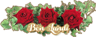 Gif animé Bon lundi roses rouges